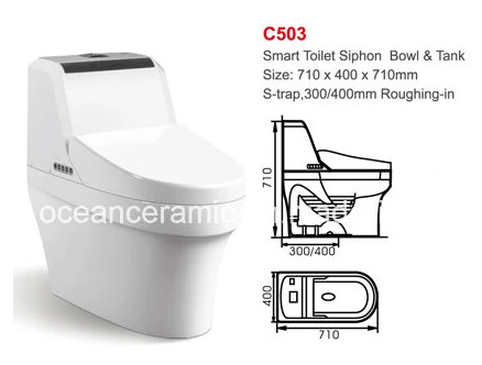 1 조각 710 X 400 X 710mm 스마트 화장실 벽 힐링 서있는 지능형 화장실 좌석